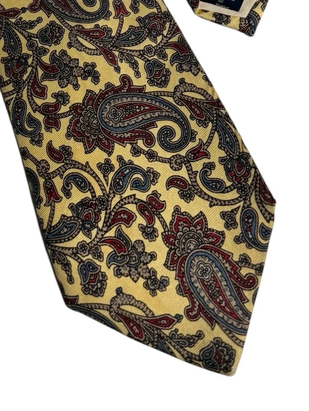Vintage Lands End Paisley Mens Silk Tie Luxe Old Money Artsy Quiet Luxury Preppy